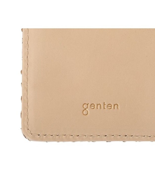 genten グレースパイソン 2つ折り財布 ベージュ