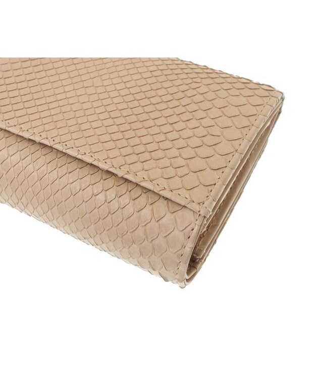 genten グレースパイソン 2つ折り財布 ベージュ