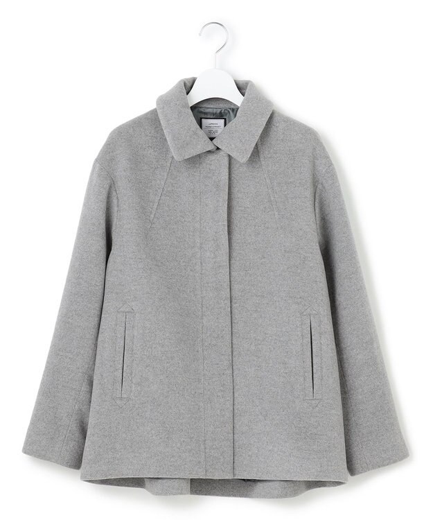 J.PRESS YORK STREET 【WOMEN】2wayショートウールアンゴラビーバー コート ライトグレー系
