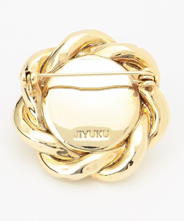 自由区 ワンパールブローチ ゴールド系