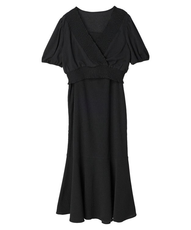 earth music&ecology ＳＥＴ２点カシュクールプルオーバー＋ワンピース Black