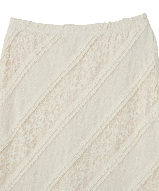 earth music&ecology 総レースナロースカート Ivory