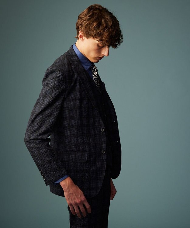 JOSEPH ABBOUD 【ストレッチ・洗える・軽量・防しわ・速乾・エコ撥水】ライトウェーブ ジャケット ネイビー系5