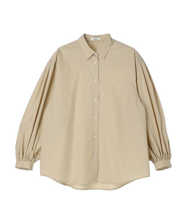 earth music&ecology 袖タックブラウス Beige