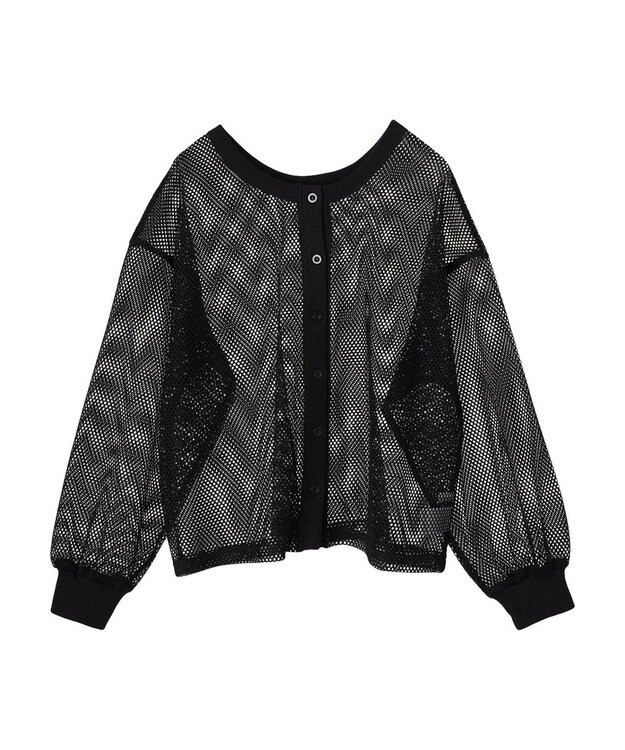Green Parks ・ＥＬＥＮＣＡＲＥ　ＤＵＥ　２ｗａｙメッシュカーディガン Black