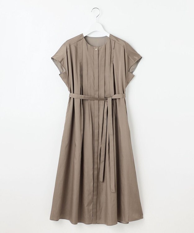 自由区 S 【洗える】シルキータック ワンピース シナモン