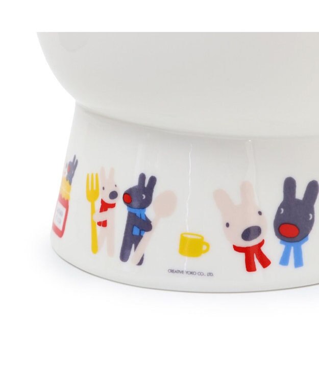 PET PARADISE リサとガスパール 高さのある フードボウル 《朝食柄》 小型犬 ホワイト