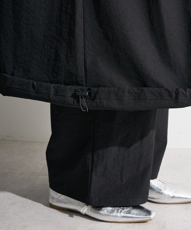 Green Parks ギャザードロストワンピース Black