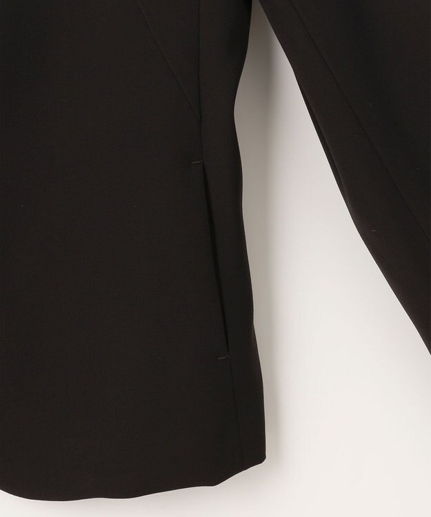 自由区 【XSサイズ～/洗える】ダブルフェイススーティング ノーカラージャケット ネイビー系