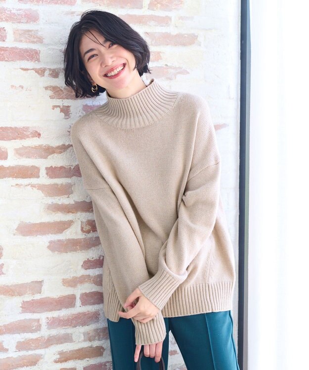 ANY ラムウールバックテイルニット アイボリー