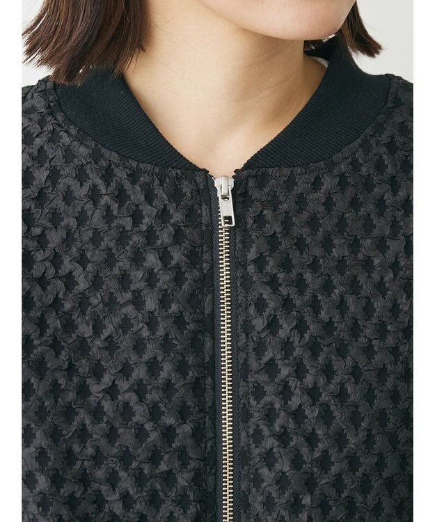 Green Parks ・ＳＵＧＡＲ　ＳＰＯＯＮ　エンボスチェックブルゾン Black