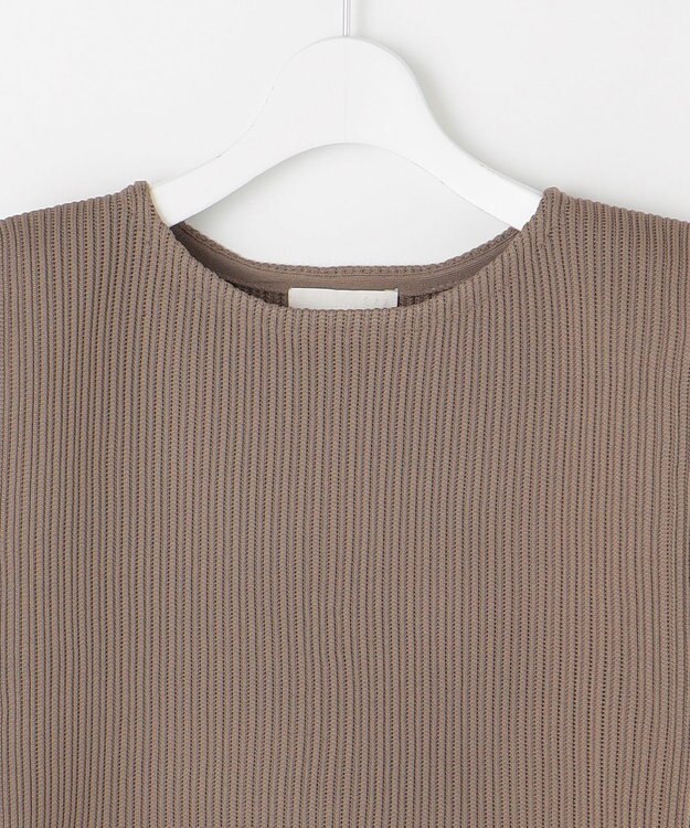 自由区 【洗える】リブストレッチ ベスト モカ