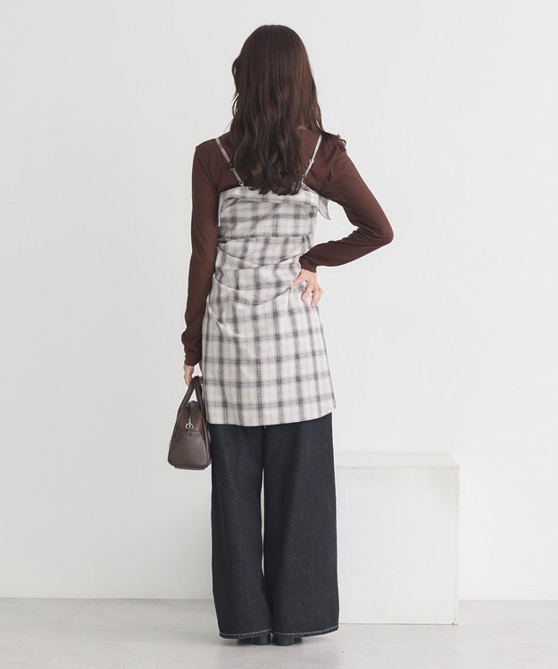 earth music&ecology 【コットン100】マルチウェイチェックシャツ Check Beige