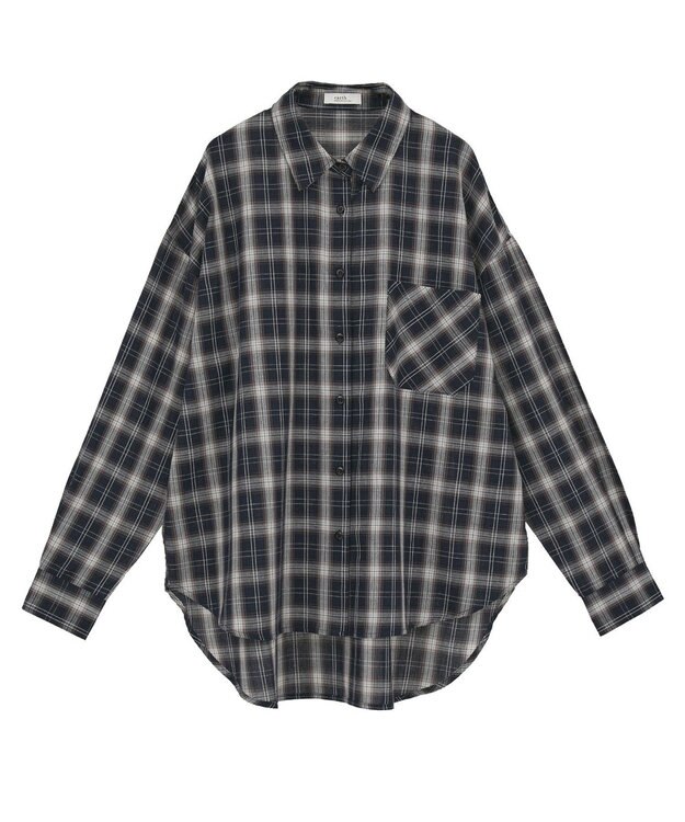 earth music&ecology 【コットン100】マルチウェイチェックシャツ Check Black