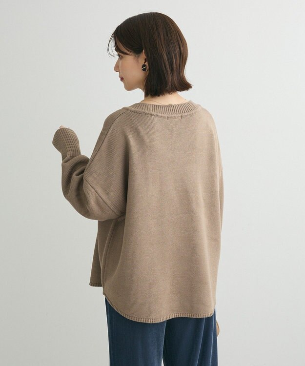 Green Parks 洗える　Ｖネックニットプルオーバー Camel