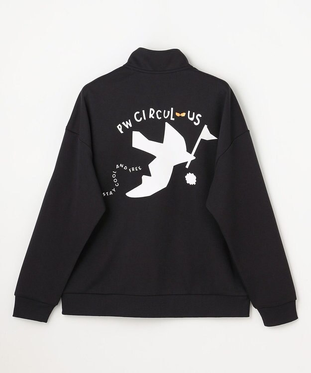 PW CIRCULUS 【MEN】ハーフジップ 裏毛スウェットトップス ゴルフ ブラック系