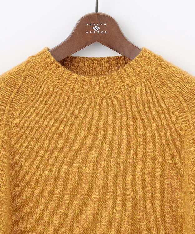 JOSEPH ABBOUD MOUNTAIN 【WEB限定・SPACE/イタリア糸使用/軽く暖かい/豊富なカラー】 ラムウール　クルーネック ニット イエロー系