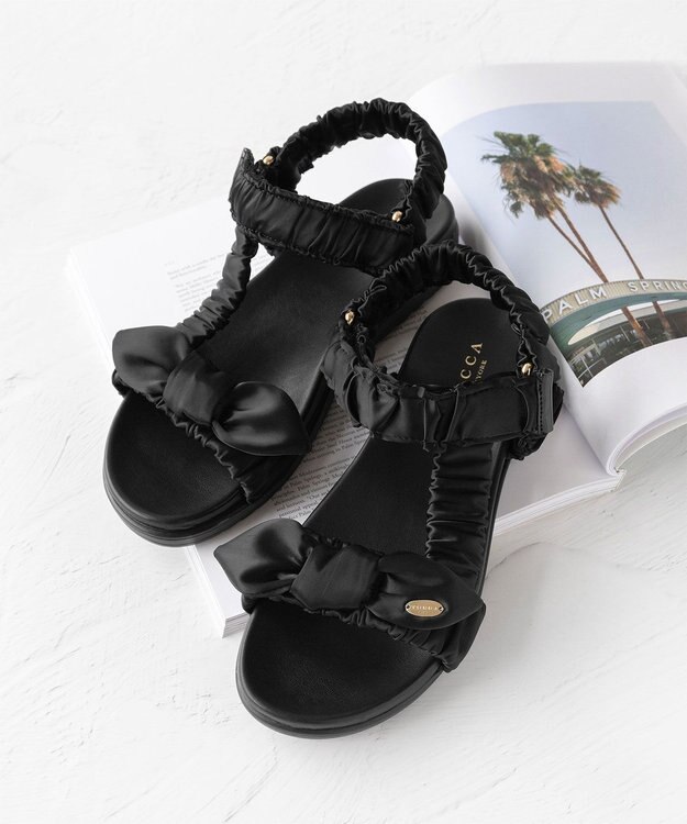 TOCCA RIBBON KNOT SPORTS SANDALS サンダル ブラック系