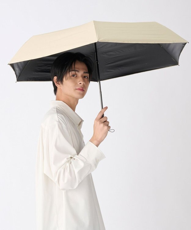 MOONBAT 【遮光100％/超軽量/耐久性】マジで軽い傘 晴雨兼用 折りたたみ日傘 マジカルテックプロテクション Tough W rib 55cm ベージュ