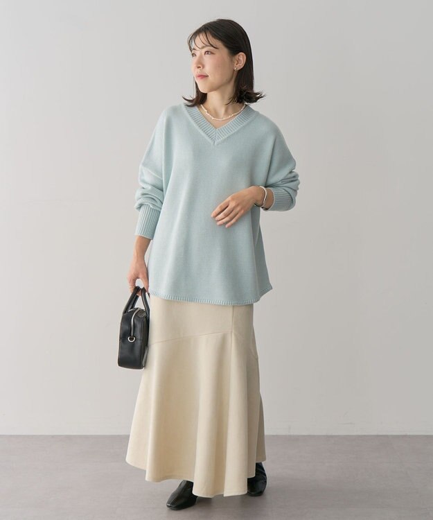 Green Parks 洗える　Ｖネックニットプルオーバー Blue