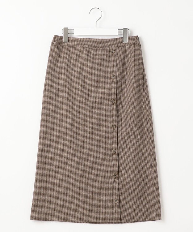 J.PRESS LADIES ドビー チェック スカート ブラウン系3