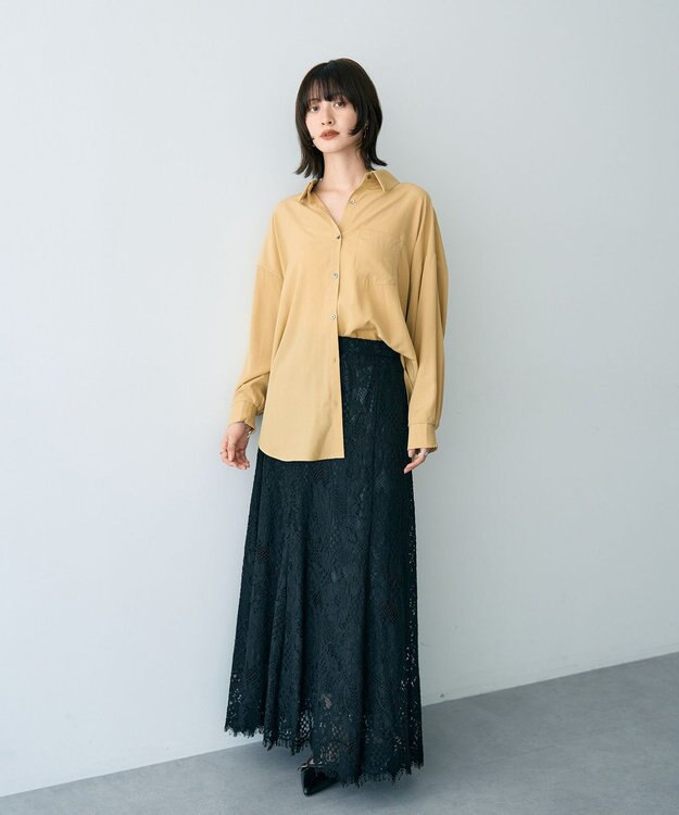 YECCA VECCA バックギャザーロングシャツ Yellow