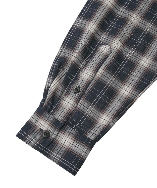 earth music&ecology 【コットン100】マルチウェイチェックシャツ Check Black