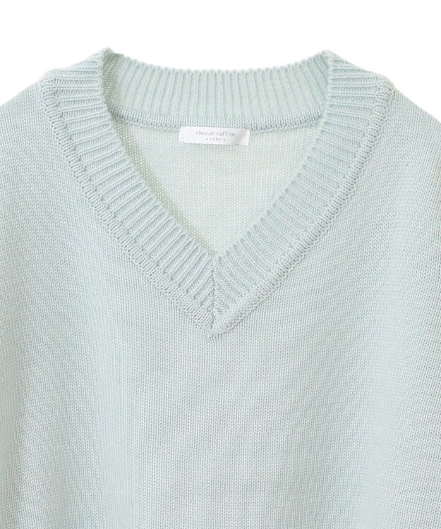 Green Parks 洗える　Ｖネックニットプルオーバー Blue