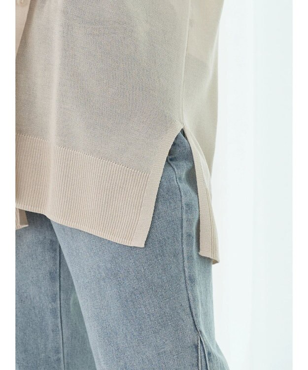 earth music&ecology 接触冷感Ｖネックカーディガン Light Beige