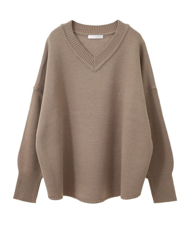 Green Parks 洗える　Ｖネックニットプルオーバー Camel