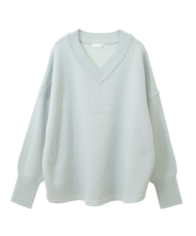 Green Parks 洗える　Ｖネックニットプルオーバー Blue