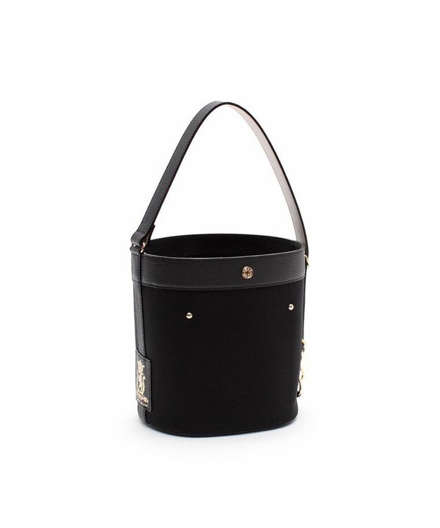 A.D.M.J. 【ファブリック】オフィサー/イアリアンファブリックバケットショルダートートS ブラック