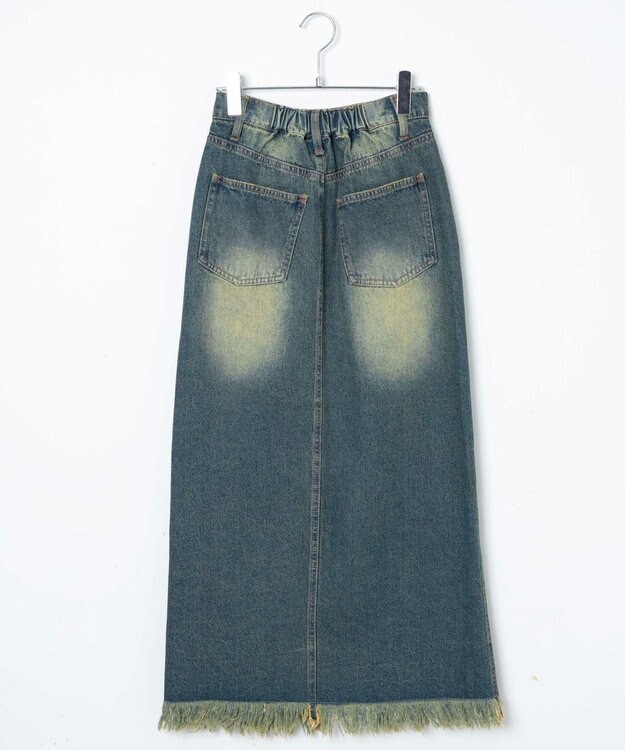 WEGO ヴィンテージウォッシュデニムロングスカート デニム