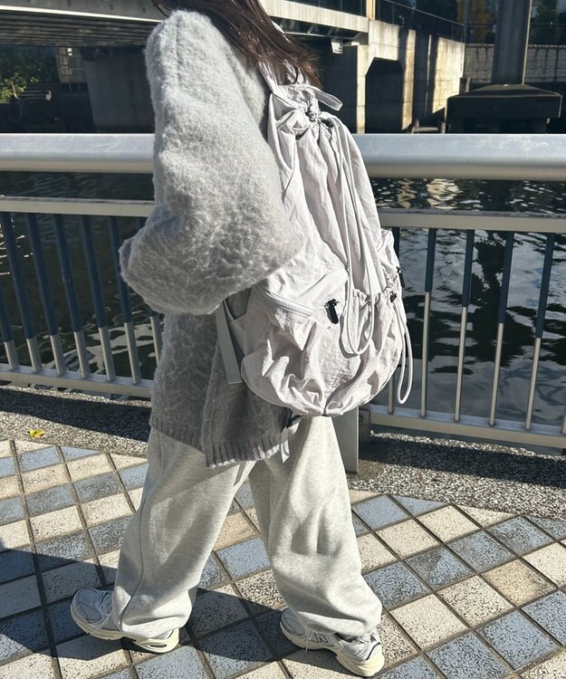 WEGO ドロストデザインリュック ライトグレー