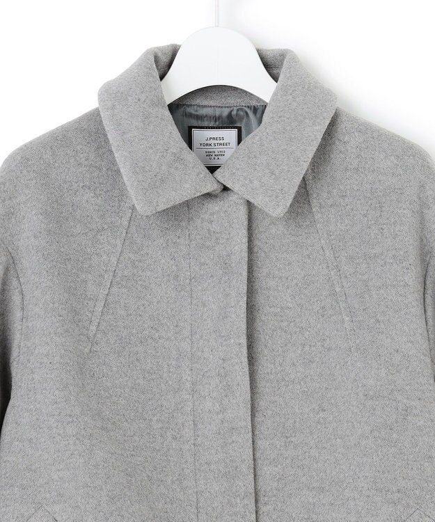 J.PRESS YORK STREET 【WOMEN】2wayショートウールアンゴラビーバー コート ライトグレー系