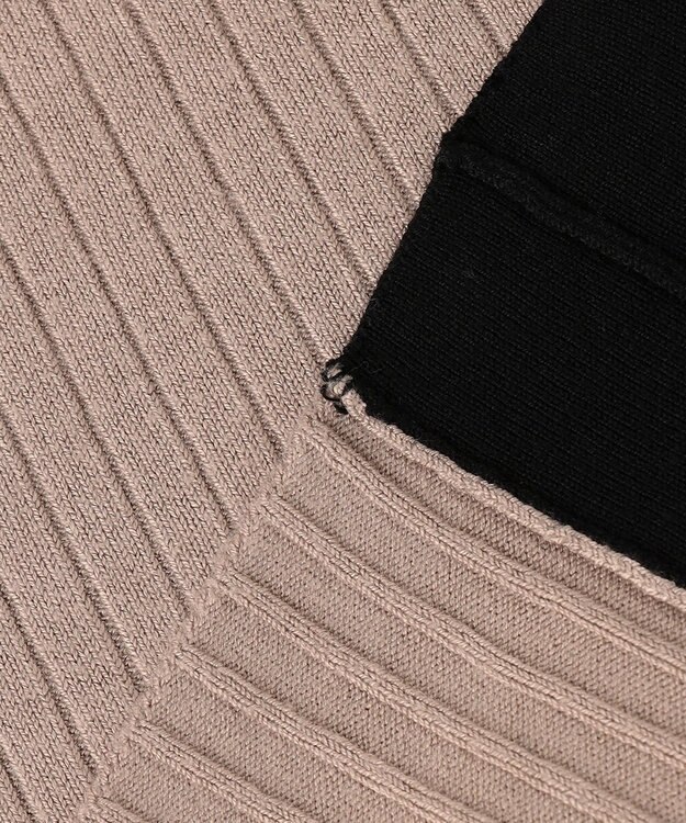 ANY 【洗える】Vネック リブニット ブラウン系1