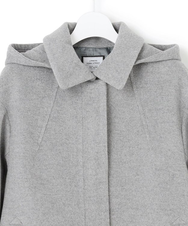 J.PRESS YORK STREET 【WOMEN】2wayショートウールアンゴラビーバー コート ライトグレー系