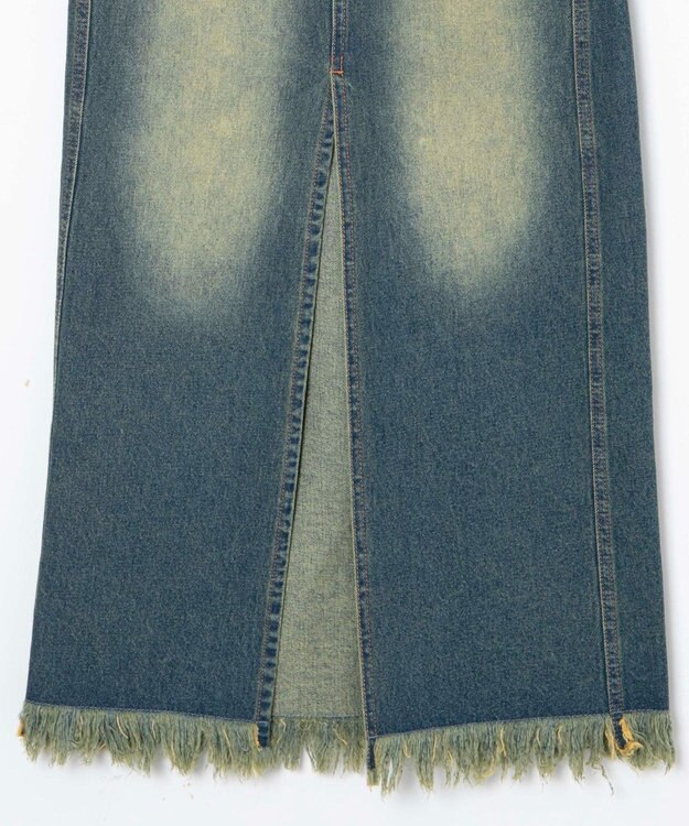 WEGO ヴィンテージウォッシュデニムロングスカート デニム