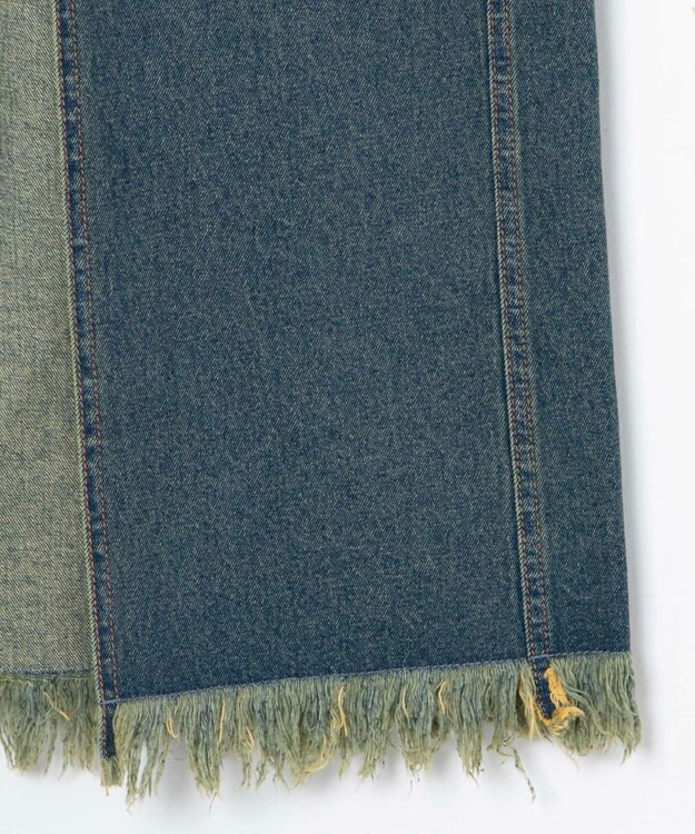 WEGO ヴィンテージウォッシュデニムロングスカート デニム