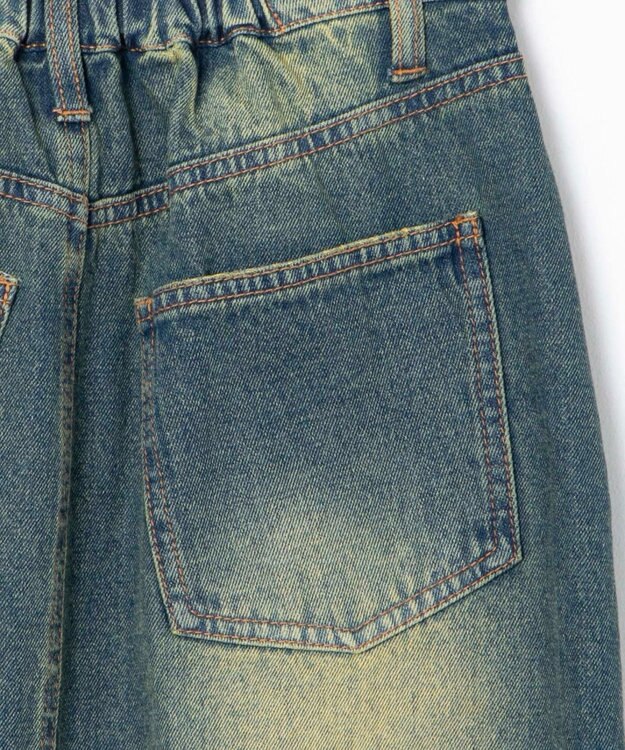 WEGO ヴィンテージウォッシュデニムロングスカート デニム