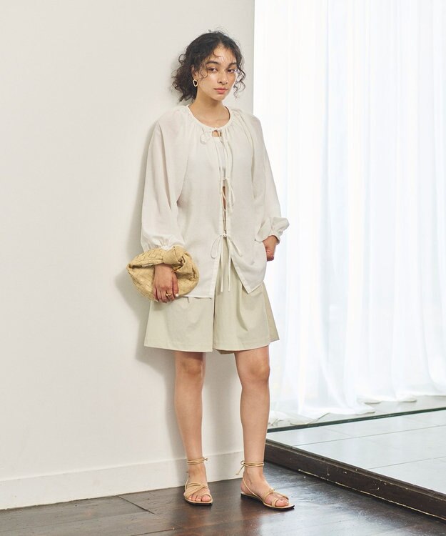 #Newans 2WAYシアーボレロブラウス ホワイト