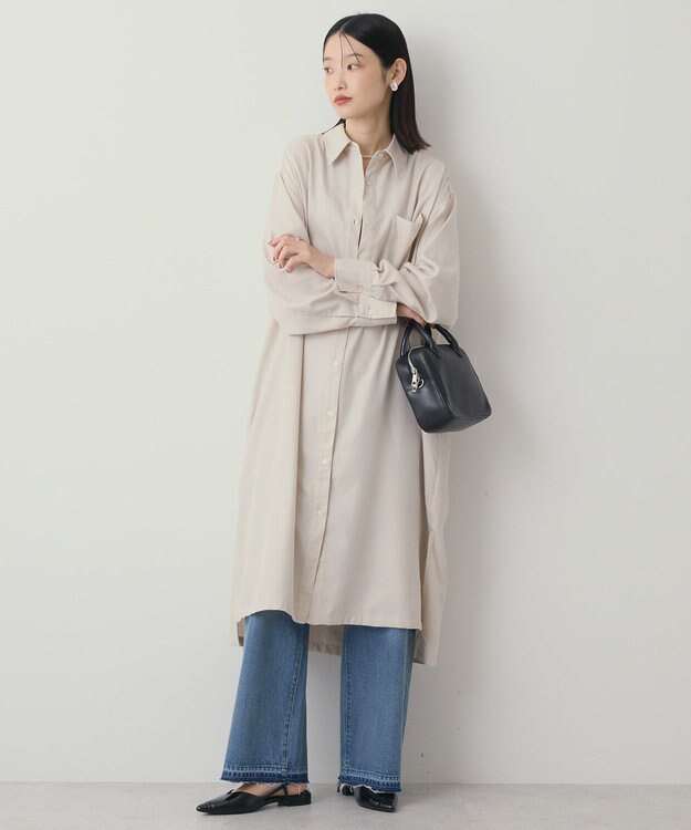 AMERICAN HOLIC T/Rカルゼロングシャツワンピース Ecru