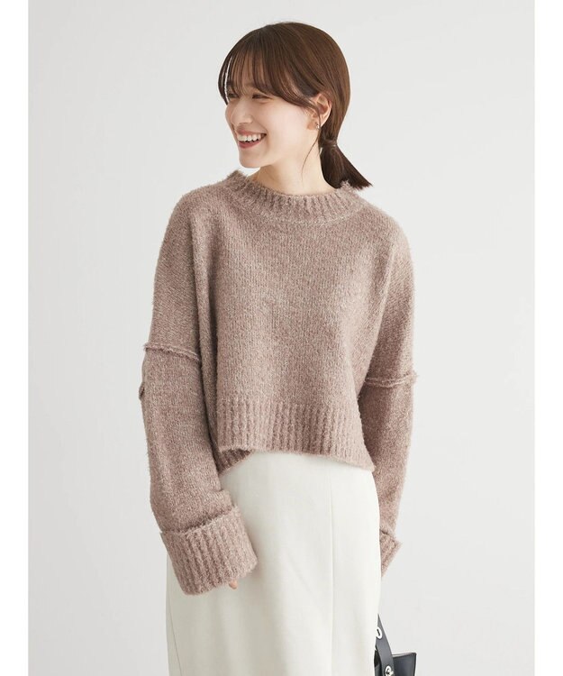 Green Parks ・Ｐｅｔｉｔ　Ｆｌｅｕｒ　ブークレワイドニット Mocha