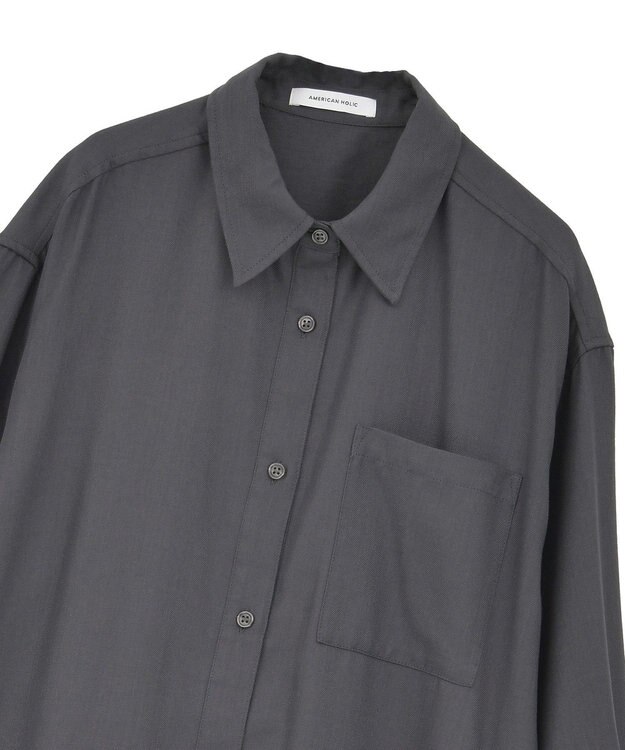 AMERICAN HOLIC T/Rカルゼロングシャツワンピース Charcoal Gray