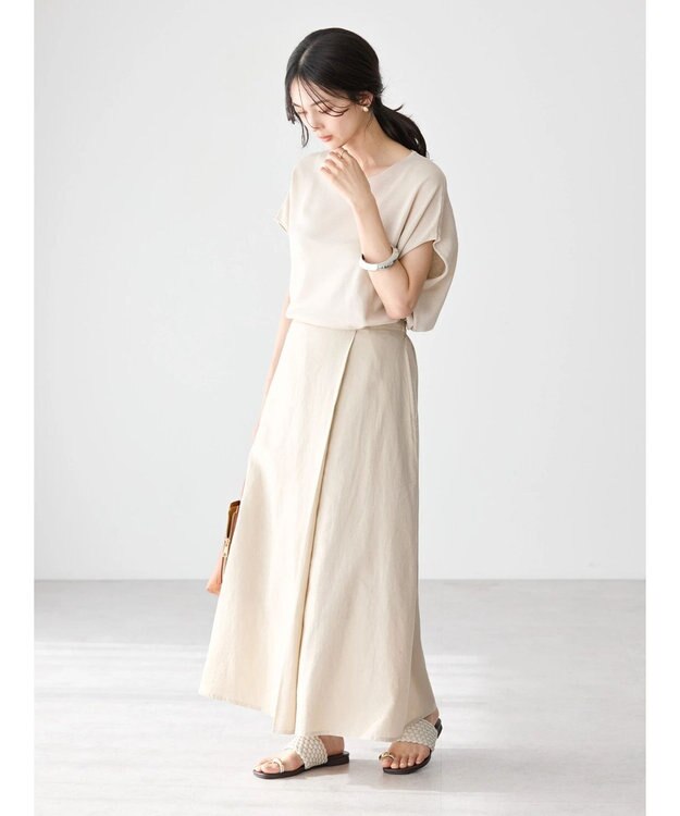 AMERICAN HOLIC リネンブレンドフレアスカート1 Light Beige