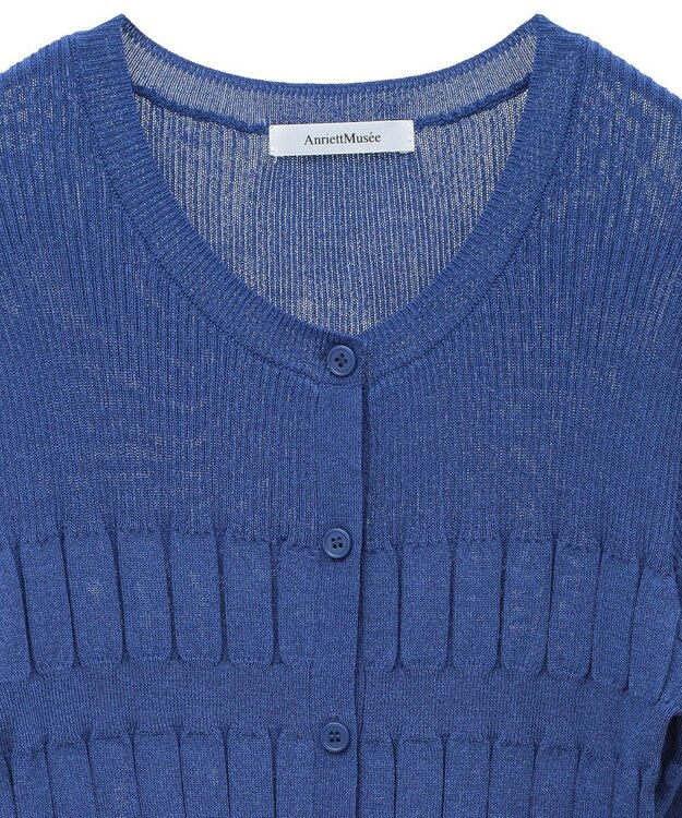 Green Parks プリーツニットカーディガン Blue