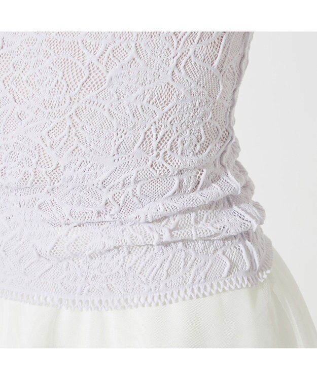 Chacott 【ノーソーイングニット】ローズシアーレースハイネックトップ グレー