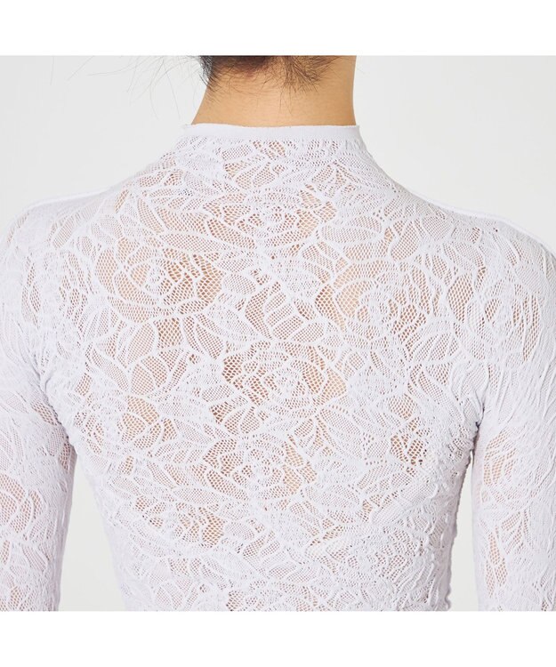 Chacott 【ノーソーイングニット】ローズシアーレースハイネックトップ グレー