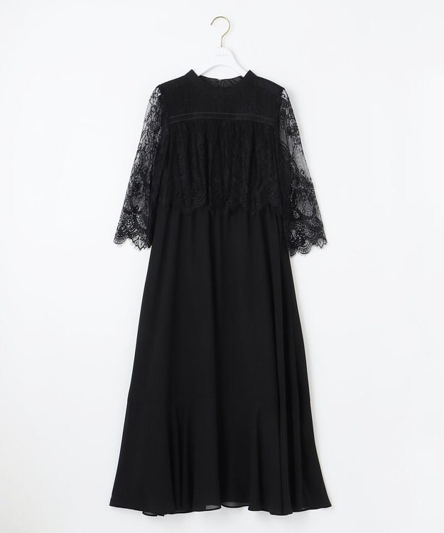 ANY SIS 【洗える】レーシーケープ ドレス ブラック