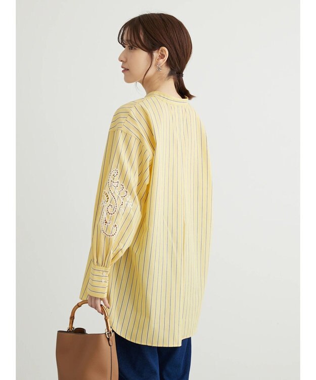 Green Parks 袖刺繍シャツチュニック Yellow